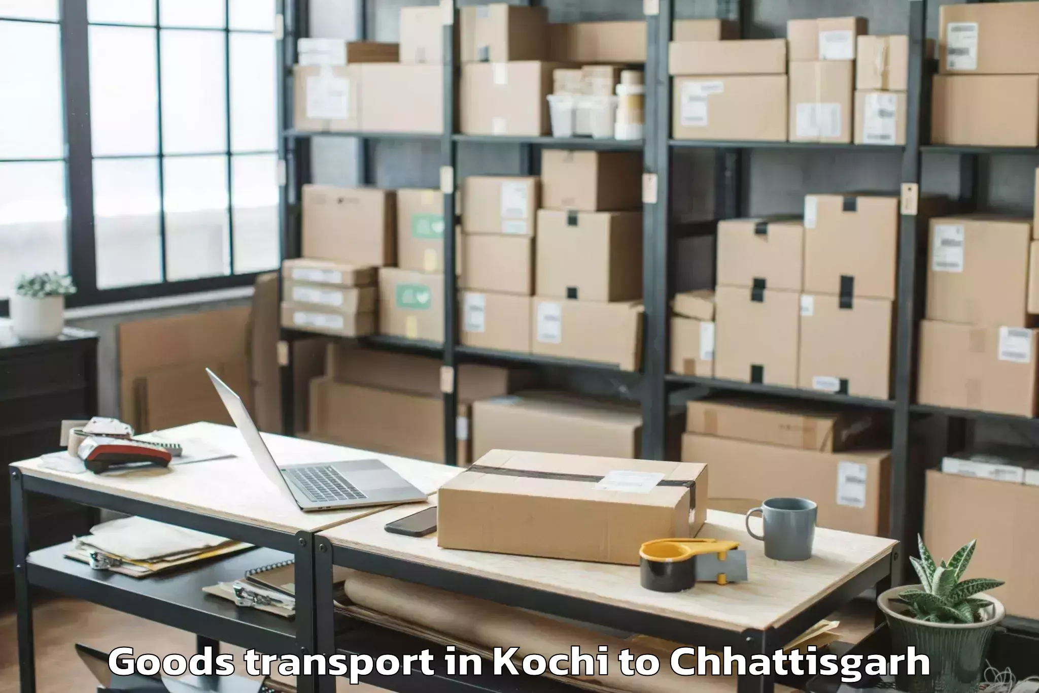 Leading Kochi to Chhattisgarh Kamdhenu Vishwavi Goods Transport Provider